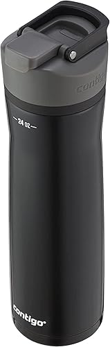 Miniatura 53 de Contigo - Botella de agua con autosellado, 24 onzas, tapa negra (Licorice)