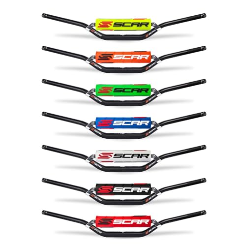 SCAR Guidon Moto Cross 22mm - Moyen - Alu Street Roadster Hornet CB Bandit GSR Z750 - Mousse noire