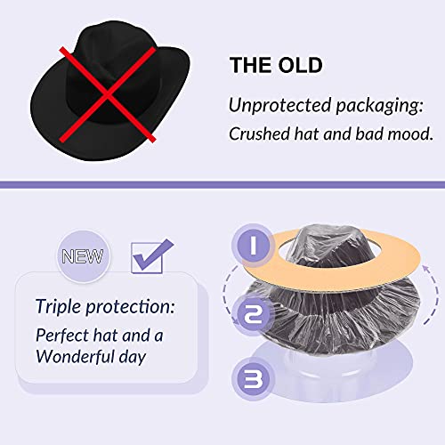 Image of KUJUHA Women Men Wide Brim Fedora Hat