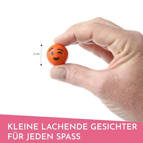 Little Lino Flummis 'Lachendes Gesicht' 25 mm 15er Pack - Buntes Mitgebsel für Kindergeburtstage oder Tombolas