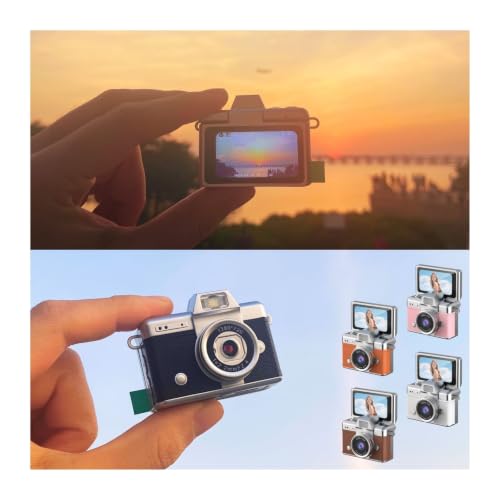Cámara Compacta Retro Mini con Pantalla Desplegable y Flash Selfie Rosa miniatura 2
