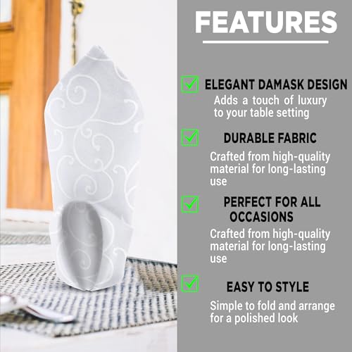 Servilletas de mesa de comedor de cocina lavables con estampado de damasco 7