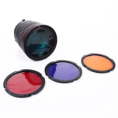 Best Promo Foto4easy 10X Studio Light Focus Mount Lens Adjust for Flash & LED Light with 4 Color Filters