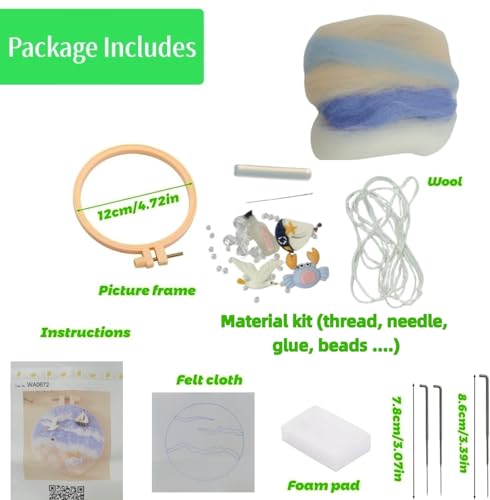 Image of Needle Felt Starter Set,Felting Kits for Beginners Needle Felting Kit | Wool Felting Kit,Adult,Beginner