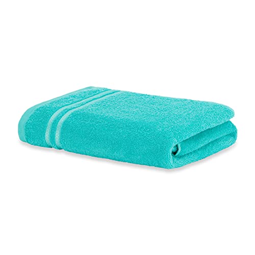 WELSPUN 100% Cotton Bath Towel Quick Dry HIGH Absorbency Attractive Border (Solid 70CMX137CM)-SEA Green