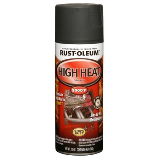 Rust-Oleum 248903 Automotive 12-Ounce High Heat 2000 Degree Spray Paint, Flat Black by Rust-Oleum