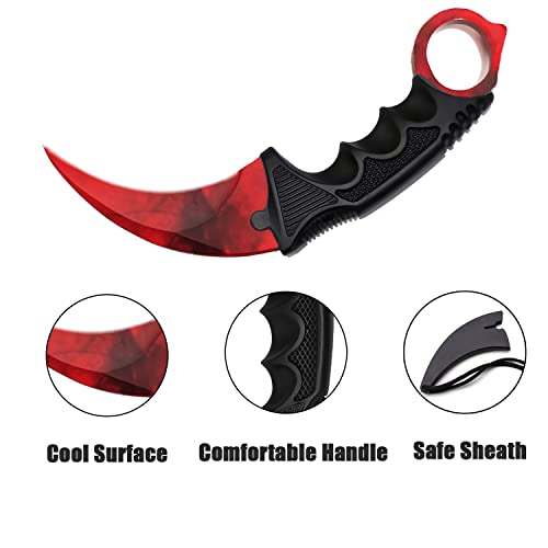Zlixing 2 Pieces Karambit Knife Trainer No Edge Fixed Blade Practice Training Knife With Sheath Cool Knives Men Gifts Idea For Csgo Beginner #TOP2
