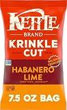 Kettle Brand Potato Chips, Krinkle Cut, Habanero Lime Kettle Chips, 7.5 Oz