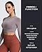 Aoxjox Long Sleeve Crop Tops for Women Workout Seamless Cropped T Shirt Top (1 Coffee Marl, Medium)