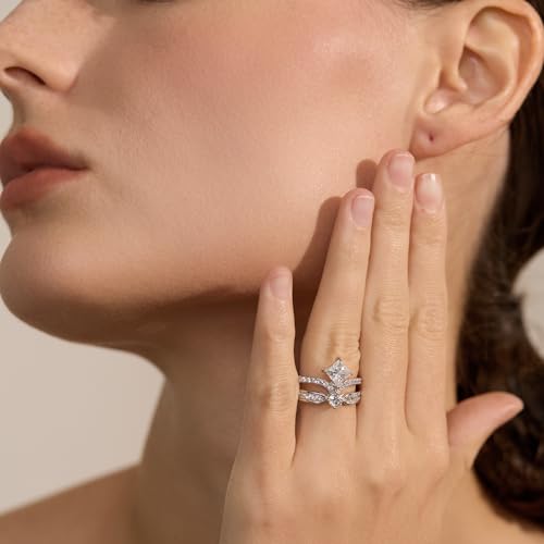 Engagement Ring Moissanite Rings for Women Sterling Silver Ring Wedding Promise Rings for Her3