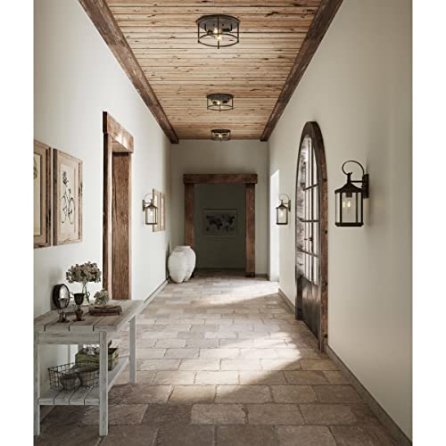 Gibbes Street Collection 1-Light Clear Beveled Glass New Traditional Outdoor Small Wall Lantern Light Antique Bronze #TOP4