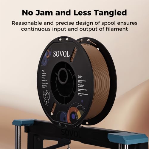 Image of Sovol 3D Printer Matte PLA Filament 1.75mm 1KG (2.2lbs), Nut Brown