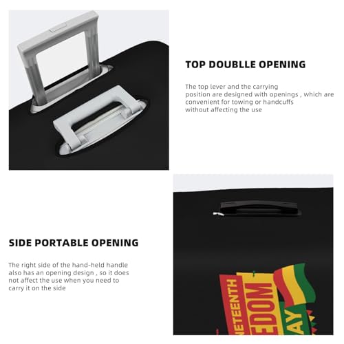 Juneteenth Freedom Day Flag Luggage Covers Dustproof Anti-Scratch Suitcase Cover Protector Elastic Washable 29-32 Inch Suitcase Cover, Large, White4