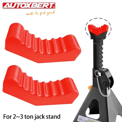 Image of AUTOXBERT 2Pcs Jack Stand Rubber Pad Universal Red Car Lift Pads Adapter Repair Tool 6 Ton Frame Rail Jacking Stand Pinch Support Protector