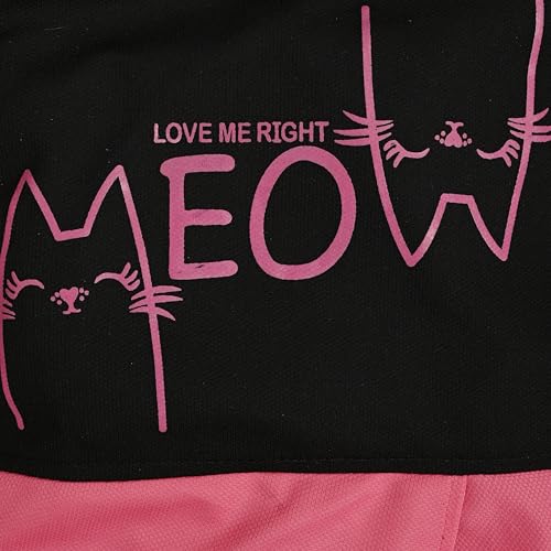 Image of ER Life Style Casual Cotton Blend Meow Printed Knee Length Ruffle Short Sleeves Dress for Girls