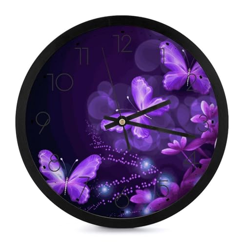 Horloge murale numérique violette à piles de 25,4 cm facile à lire - 2
