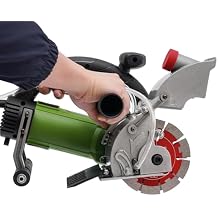 Electric Wall Chaser Slotting Machine 1800W, Industrial Marble Tile Groover, Electric Wall Chaser, Brick Cutter Granite Notcher, Industrial Grooving Tool for Concrete, Max 1.46" Depth, Dual Blades