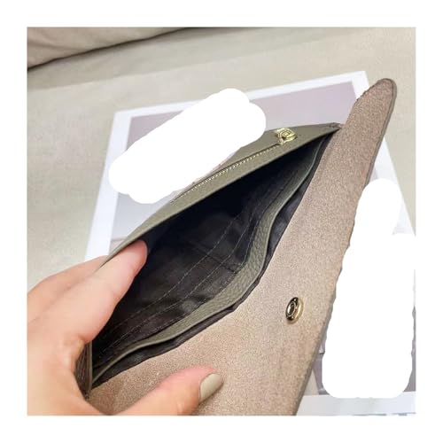 Genuine Leather Women Long Wallet Solid Money Slim Clutch Bag For Ladies Fashion Cowhide ID Credit Card Holder Purse(Brown)4