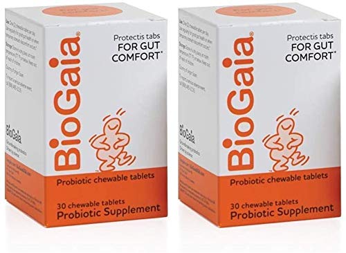 BioGaia Protectis Chewable Tablets for Toddlers, Kids, and Teens Occasional Stomach Pain, Constipation, Diarrhea, and Regularity, 30 Tablets, 2 Pack BioGaia Protectis Chewable Tablets for Toddlers, Kids, and Teens Occasional Stomach Pain, Constipation, Diarrhea, and Regularity, 30 Tablets, 2 Pack