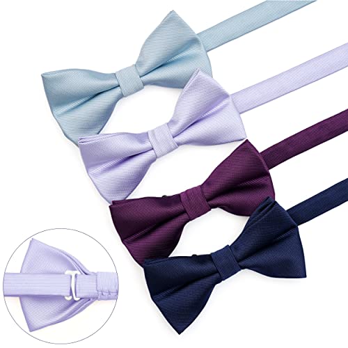 Image of Pre-Tied Adjustable Solid Tuxedo Bow Tie for Boys and Men