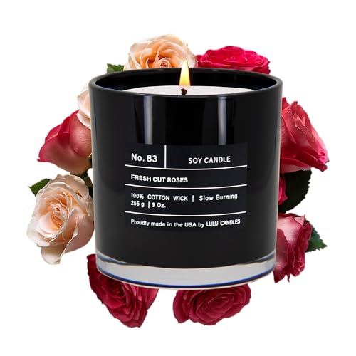 Lulu Fresh Cut Roses Soy Candle &ndash; Luxury Scented (9 Oz.)