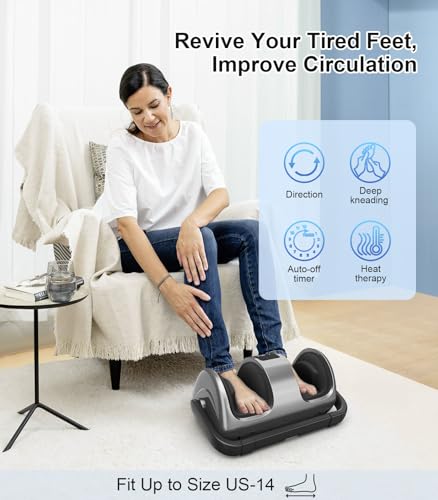 Image of CARESKY Shiatsu Foot Massager with Heat and Remote-FSA Eligible HSA Electric Deep Kneading Foot Massager for Neuropathy, Plantar Fasciitis, Massage Feet /Leg /Calf /Ankle, Gifts for Women and Men