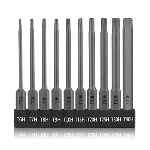 GreaTalent 10PCS S2 Steel Torx Impact Driver Bit Set Security Temper Proof 3inch 1/4