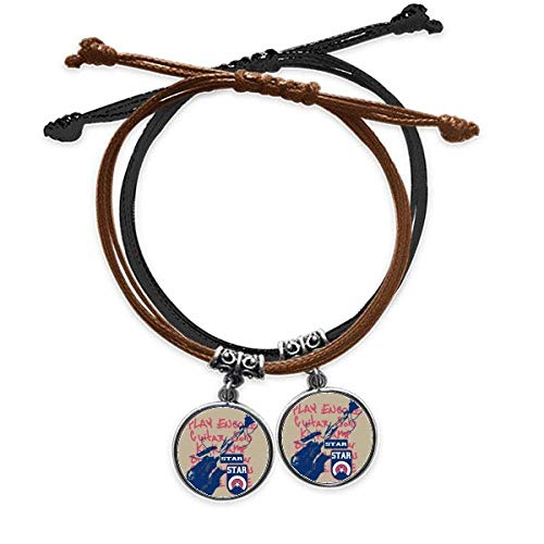 Bracelet guitare en cuir double ajustable pour éviter les allergies