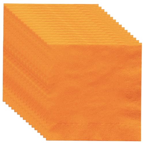 MOMAHUA 20 Pcs Serviettes en Papier 33x33 cm - Orange Serviettes Luxe pour Fête - Qualité Supérieure - Absorption Maximale - Design Moderne pour...