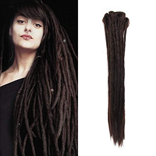 Dsoar Double Ended Dreadlocks Extensions Handmade Synthetic Dreads 20 Inch 10 Strands/Pack Locs Hair Extensions (40 inch, 4#/Dark Brown)