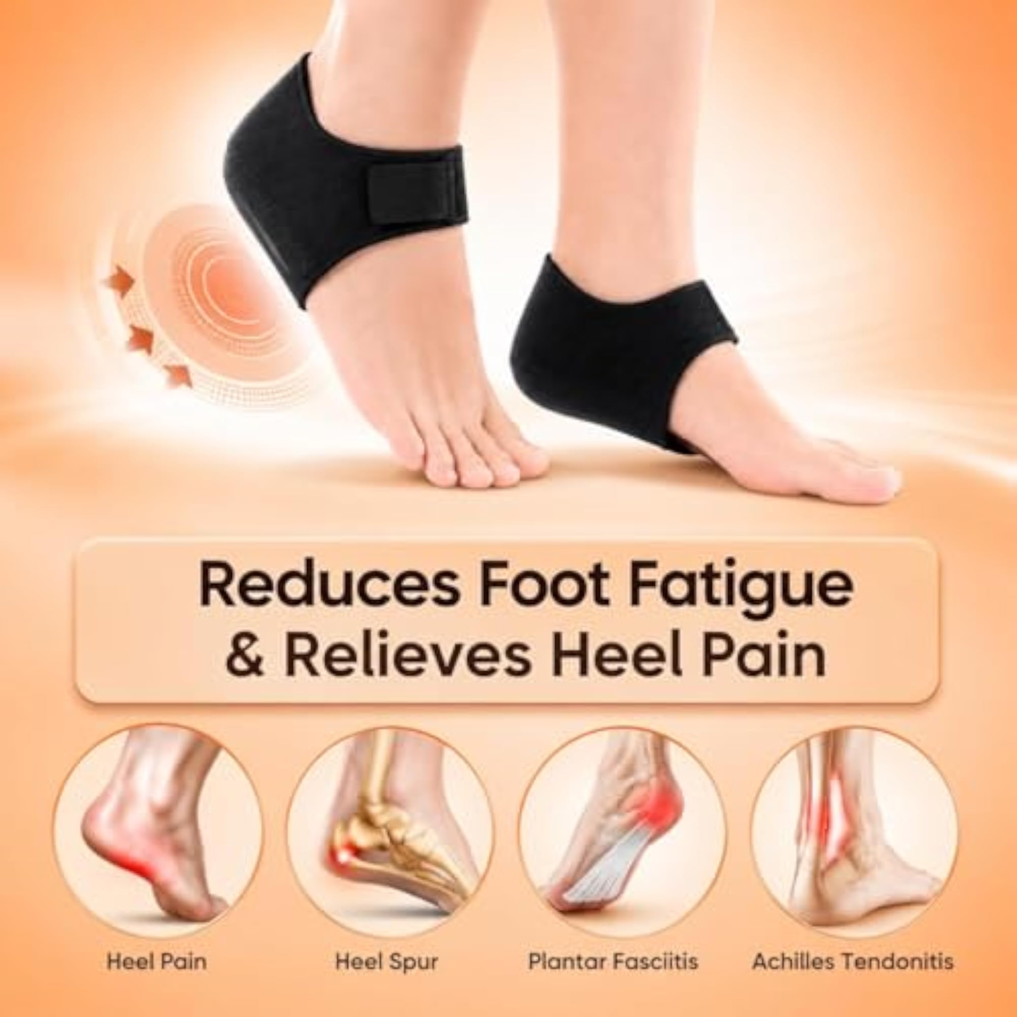 Heel Protector with Gel Pad, Shock-Absorbing Cushion for Comfort