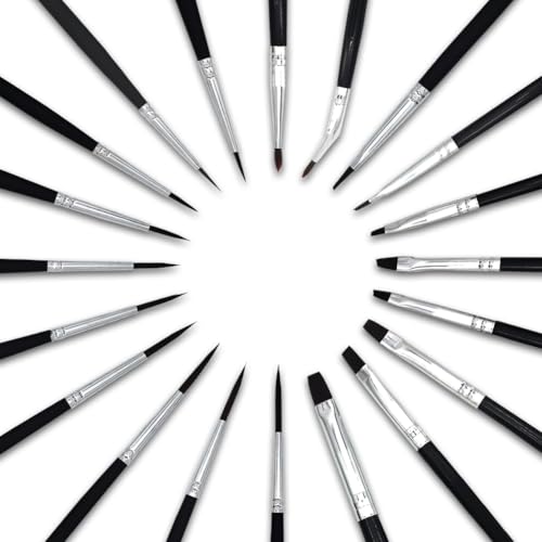 Afantti 20 Stück Detail Feine Pinsel Malen Nach Zahlen Künstler Malpinsel Pinselset | Ultradünne Lange Spitze | für Miniatur Acryl Öl Modellbau Malerei