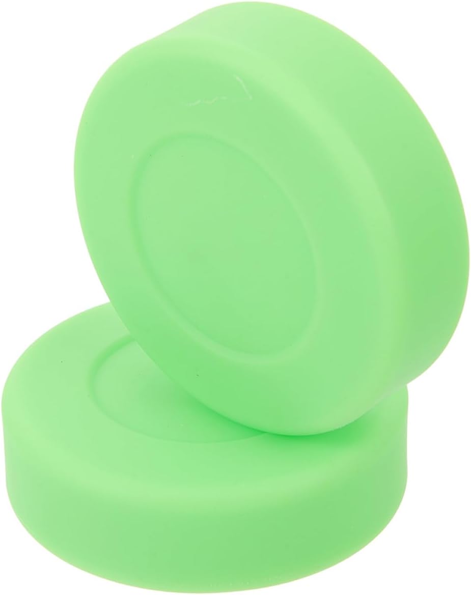 2pcs PVC Ice Hockey Puck Set Adjustable Hardness Flat Street Hockey Pucks for Outdoor Training and Practice Sports
