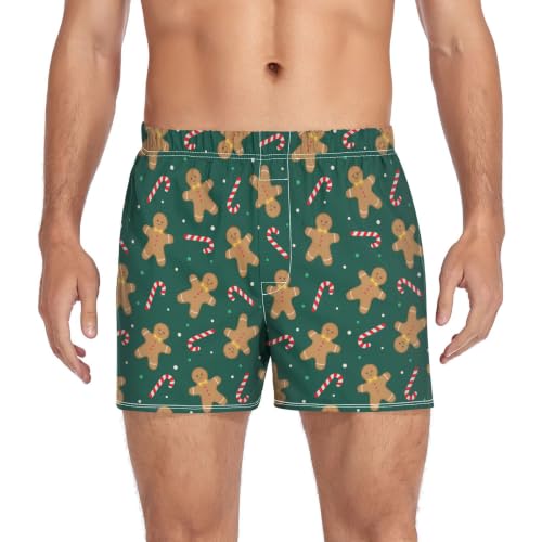 Image of Men's Boxer Shorts Cotton Loose Underwear with Button Fly