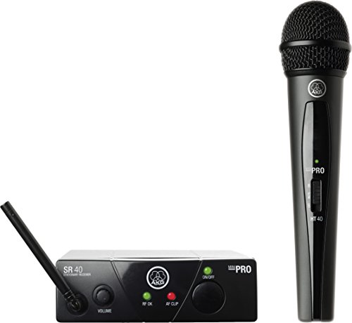 AKG Pro Audio WMS40MINI Vocal Set Band US25A Wireless Microphone System, with SR40 Receiver and PT40 Mini Pocket Transmitter. US25A 537.500 MHz by AKG - Used condition - US$62.45