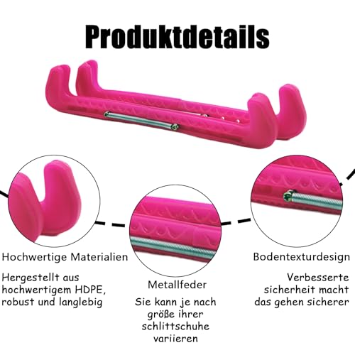 lafomukea 1 Paar Kufenschoner für Eishockeyschlittschuhe, Kufenschoner Eiskunstlauf, Pflaumenrosa Kufenschoner Schlittschuhe, Eiskunstlauf Zubehör für Die Meisten Schlittschuhgrößen