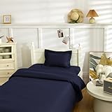NookZuzu 3 Piece Toddler Sheet Set,Navy Basics Bed Sheet Set for Toddler,Microfiber 3-Piece Sheet Set Soft...