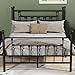 VECELO Queen Size Bed Frame, Metal Platform Mattress Foundation/Box Spring Replacement with Headboard Victorian Style