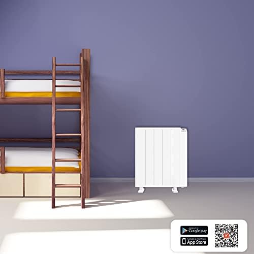 MYLEK Panel Heater Radiator Wifi Smart App Electric 1000W With Thermostat - Wall Mounted or Floor Standing Lot 20 Compliant - Bathroom IP24 Rated - for Homes, Offices and More (1KW)