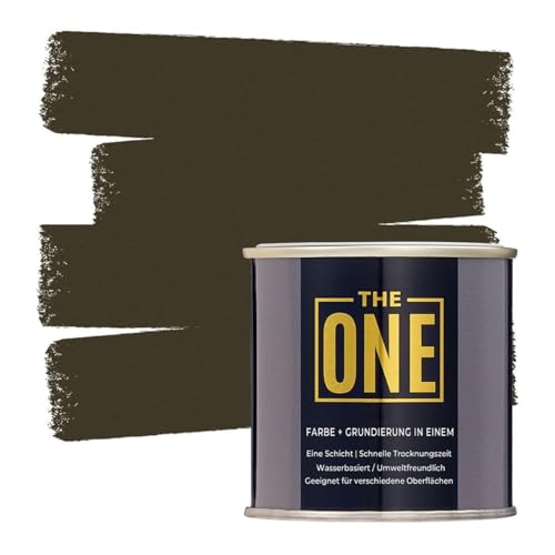 THE ONE All-In-One Farbe & Grundierung - Braun, 250 ml | Formel für mehrere Oberflächen mit 1 Anstrich | Einfache Innen- und Außendekoration für Wände, Böden und Möbel in Haus und Garten