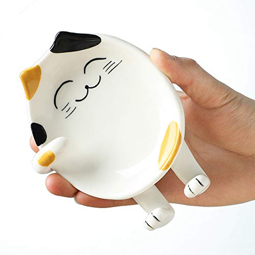image for Jokooan Cute Cat Multifunction Ceramic Spoon Rest for Kitchen, Cooking
