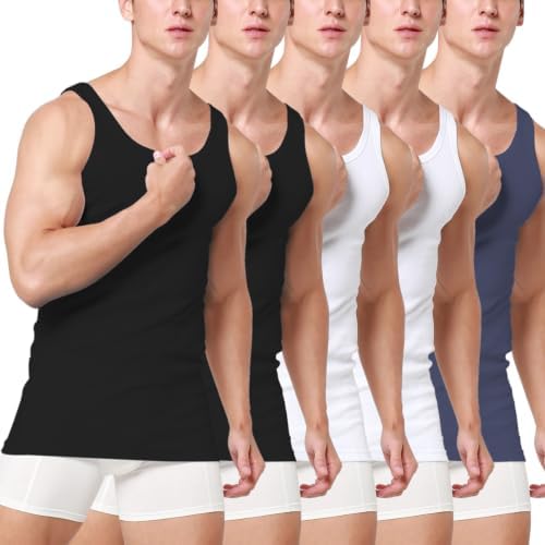 Smart Sir Unterhemd Herren 3/5er Pack 100% Baumwolle Bequem & Atmungsaktiv | Weiches & Hautfreundliches Material, tank top herren, Perfekte Passform, Für viele Körperformen, Ideal