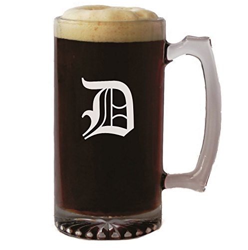Personalized Beer Mug 16 Oz - Wedding Party Groomsmen Father's Day Housewarming Gifts - Custom Engraved Monogram Drinkware Glassware Barware Etched For Free #TOP3