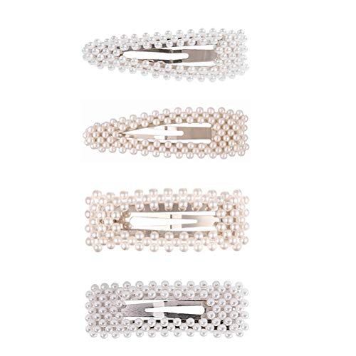 Beaupretty Prendedores de cabelo de pérola com pérolas e presilhas de cabelo de pérola para casament