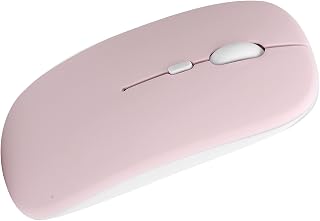Pink Wireless Bluetooth 5.0 2‑Mode Silent Mouse for Laptop Computer, Adjustable DPI, Strong Compatibility for OS X//
