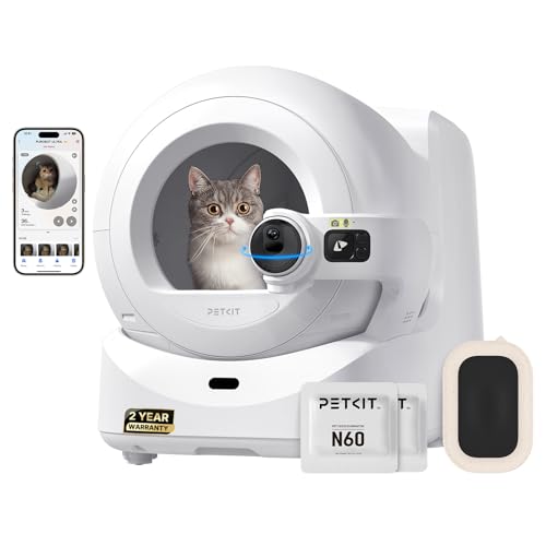 PETKIT Purobot Ultra Auto Waste Packing & Multi-Cat Toilet Behavior Ai Camera Tracking Automatic Self-Cleaning Cat Litter Box, Smart Robot with 5G WiFi App Control&Integration Safety&Odor Fr