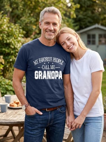 QIXYN Dad Shirt for Men My Favorite People Call Me Papa Funny Shirts Best Dad Ever Gifts Fathers Day Tops for Grandpa Blue — view 4