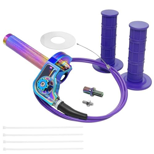 Image of Motorcycle Throttle Assembly,7 /8 inch Quick Twist Throttle Grips with Throttle Cable Aluminum Alloy Universal for CRF KLX SSR TTR 110 125 150 250cc Dirt Pit Bike ATV Mini Bike