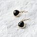 Dainty Simulated Black Onyx Dangle Earrings, 14k Gold-Plated, Hypoallergenic, Lightweight Crystal Drops, Minimalist Black and Gold Jewelry by MJLULU