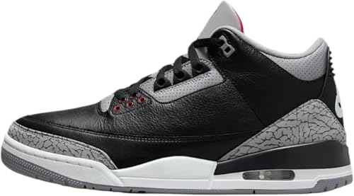 Nike Jordan Air 3 Retro CK5692 600 - Tenis para hombre, Negro/rojo fuego-gris cemento, 7.5 Wide